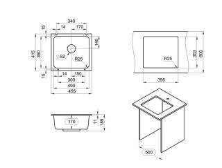 Мойка кухонная Granula 3601, ШВАРЦ
